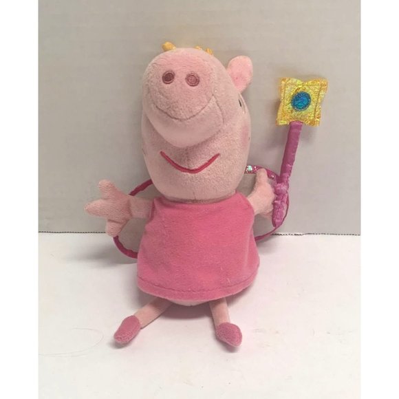 Ty beanie Babies Plush Peppa Pig Stuffed Animal Doll Toy 6 in Princess Peppa pin - Picture 1 of 4